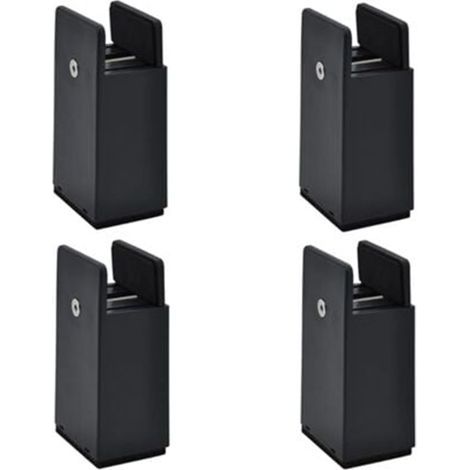 Piedino per mobili - Set di 4 piedini rialzatori regolabili per mobili - Nero - Altezza 100 mm - Adatto a 10-37 mm (1/5)