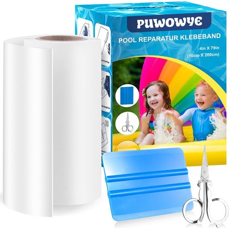 Kit Reparation Piscine, Reparation Liner Piscine 10 cm x 200 cm, Rustine Piscine pour Piscine Lits d'eau, Piscines, Liners de Piscine, Piscines de Jeux, Matelas gonflables (1/5)