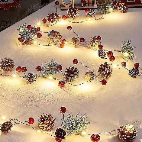 Lumière LED cloche de Noël à épingle, lanterne tandem, décoration de sapin de Noël, couleur l (1/2)