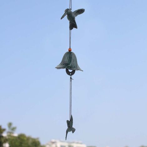 Metallenes Windspiel in Vogelform zum Aufhängen, Dekoration für Haus, Garten und Hinterhof (Grün) (1/5)