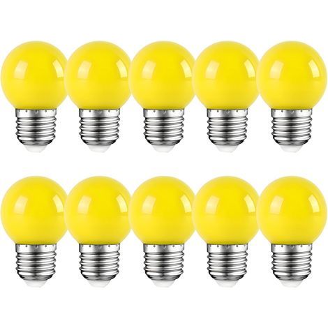 10 E27 2W Yellow LED Bulbs, Golf Shape, Outdoor Christmas Party Decoration (1/5)