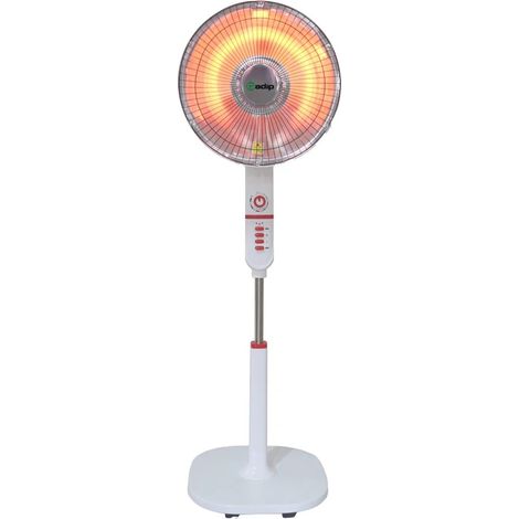 Stufa ELETTRICA Alta a Piantana 1000W parabola Oscillante Efficiente fino 33mq bianca Riscaldamento casa con Timer e Sicurezza Anticaduta