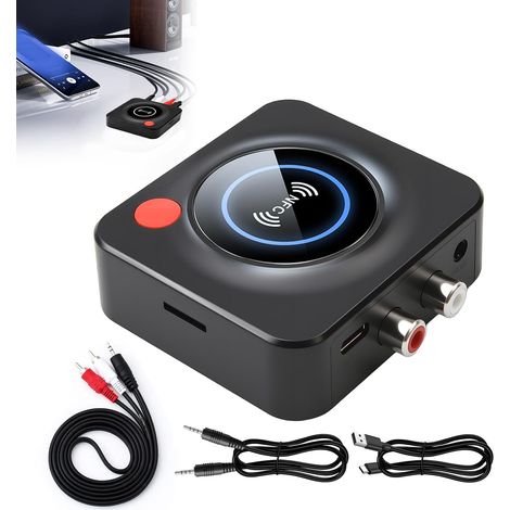 Recepteur Bluetooth 5.1 Adaptateur Bluetooth Stereo Audio HiFi Receiver 3,5 mm Jack AUX Adaptateur Bluetooth Recepteur sans Fil de Voiture pour Smartphone, Tablette, Enceinte Home Cinema (1/5)