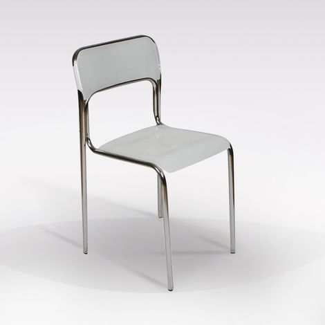 SEDIA MOD. ASCONA BIANCA METALLO E PLASTICA BIANCA (1/5)