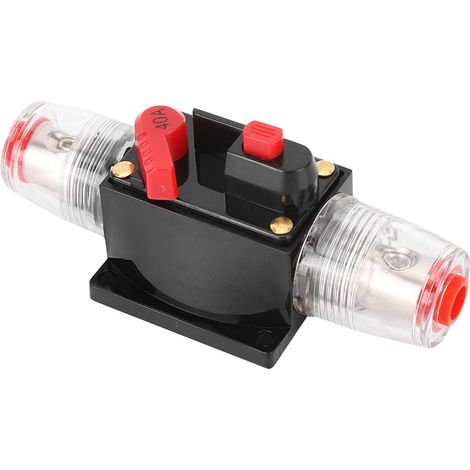 Coupe-circuit de réarmement pour amplificateur audio de voiture, porte-fusible, accessoire auto DC 12-24V 40A (1/5)