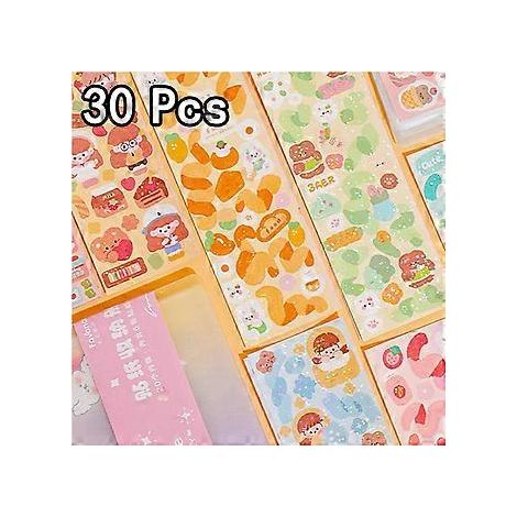 10-100 Stück Kawaii-Aufkleber, Cartoon-Collage-Laseraufkleber, DIY-Dekoration, Scrapbooking, Tagebücher, Schreibwaren, Schule, 30 Stück