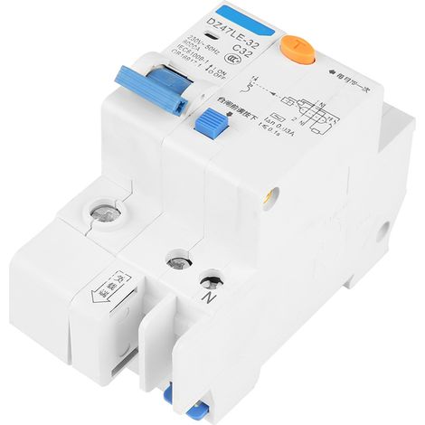 Disjoncteur différentiel DZ47LE-32 1P+N C32 30mA 230V protection fuite à la terre (1/5)