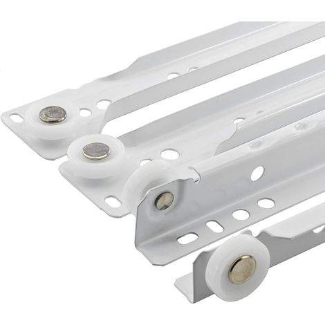 (1 Pair, 35cm) Drawer Slides-Drawer Slides-Kitchen Sliding Drawer-Drawer Slides-Sliding Rail-White Steel Partial Extension Slides