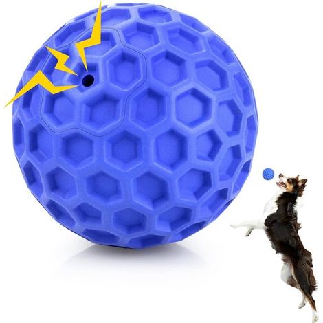 Pelota para perros indestructible con sonido,Alivia la ansiedad,Limpia los dientes,Juguete interactivo para masticar,Impermeable (1/5)