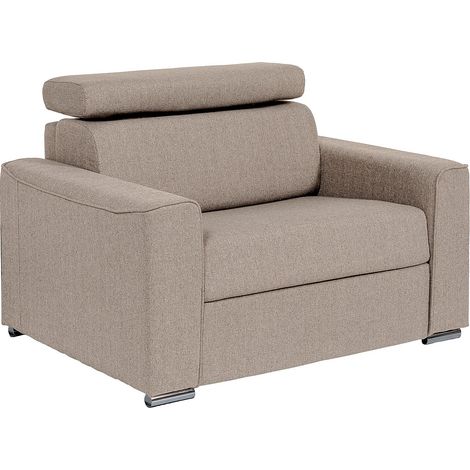 Poltrona letto a ribalta Posto letto 70 cm Materasso 14 cm in Tessuto Beige - VIZIR