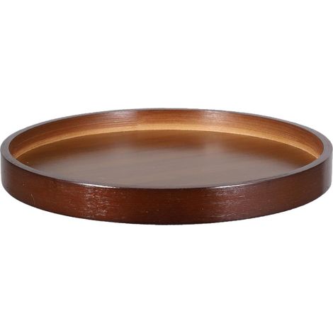 Petit Plateau Tournant en Bambou Naturel 360° Rotatif Plateau de Service Rond Organiseur D’Épices et Maquillage Cuisine Salle de Bain et Table Basse Rangement Polyvalent'-'-