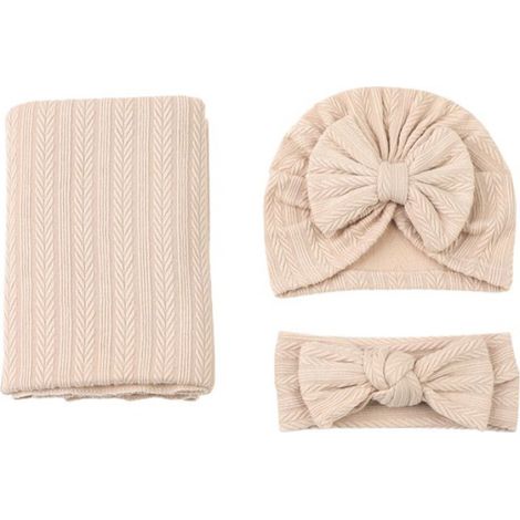 Ensemble de couvertures d'emmaillotage pour bébé, nouveau-né, polyester et coton, couleur unie, motif épis de blé, ensemble de (1/4)