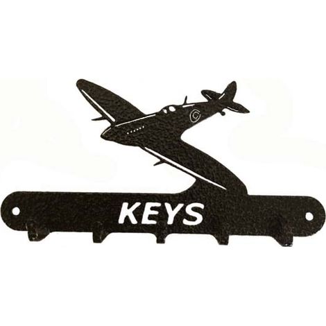 Spitfire Key Holder - Steel - L15 x H9 cm - Black
