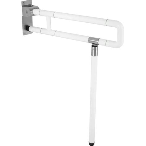 Barre d'appui pour toilettes, Design pliable, Haute stabilité, Blanc (1/2)