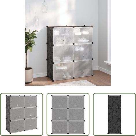 vidaXL Meuble à chaussures - Étagère à chaussures Noir 84,5x31x93,5 cm PP (1/5)