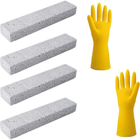 Umweltfreundliches Bimsstein-Reinigungsset (4-teilig) für die Toilettenreinigung, inklusive Schleifstein, wiederverwendbarem Reinigungsblock, Handschuhen und Grillzubehör. (1/5)