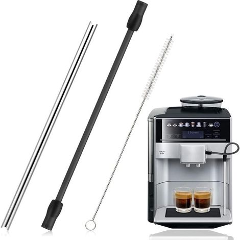 Compatible avec Siemens EQ6, pièce de rechange du tuyau à lait EQ6, tube à lait en acier inoxydable et brosse de nettoyage compatible avec les machines à café Siemens Eq6 Series, Bosch (1/5)
