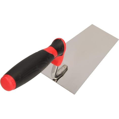 KOTARBAU Truelle trapézoïdale en acier inoxydable 130 mm x 53 mm Truelle de maçonnerie avec poignée en caoutchouc Truelle à stukateurspatule indispensable pour la maçonnerie (1/5)