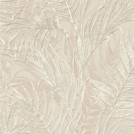 Nature wallpaper wall Profhome GR322102-DI hot embossed non-woven wallpaper embossed with floral ornaments shimmering cream pearl beige silk grey 5,33 m2