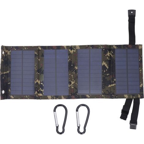 Tragbares, faltbares 10-W-5-V-Solarpanel-Ladegerät-Set, IP65-zertifiziertes Faltpanel für Camping, Wandern und Tarnung (1/5)