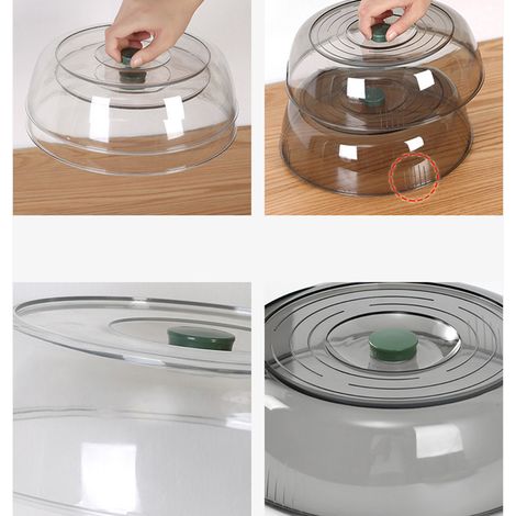 Geschirrabdeckung aus PET, wärmeisolierend, transparent, staubdicht, für Zuhause, Picknick, Kochen, Grün (1/5)
