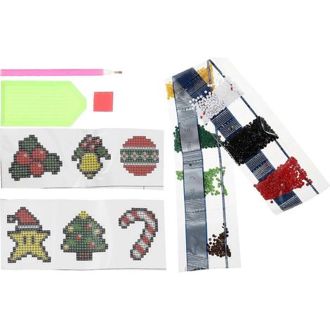 1 kit de peinture diamant autocollante de Noël - Fournitures de peinture DIY-17.3X6cm (1/2)