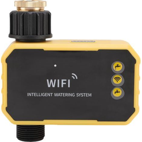 Temporizador de agua WiFi con panel solar – Controlador de riego inteligente para manguera de jardín (aplicación) – Gestión remota conveniente (1/5)