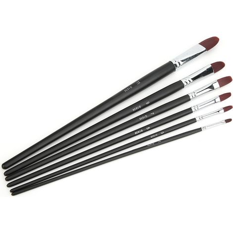 Lot de 6 pinceaux à peindre en nylon pour aquarelle, acrylique, gouache et huile - Style A (1/5)