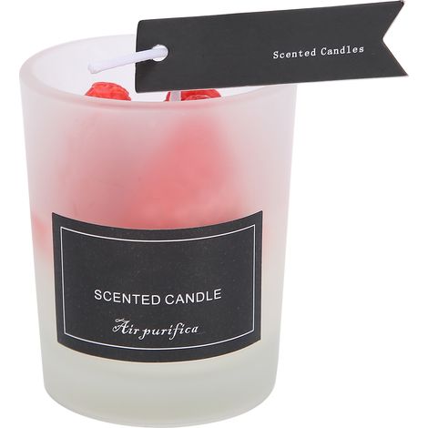 Bougie d'aromathérapie portable en forme de fruit rouge, mignonne et romantique, cadeau de décoration pour la maison (1/5)