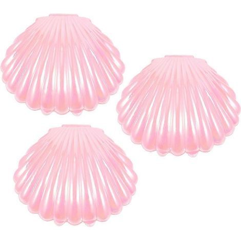 Muschelförmige Bonbondosen, Aufbewahrungsboxen aus Kunststoff für Zuhause, 3er-Set, rosa (1/5)