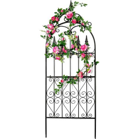 Treillis de Jardin 152 cm X 55 cm pour Plantes Grimpantes en Fil de Fer Métallique Support pour Plantes Grimpantes d'Extérieur (1/5)