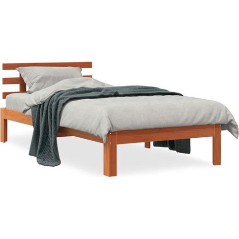 Maison Exclusive - Letto senza Materasso Marrone Cera 100x200 cm in Legno di Pino (1/5)