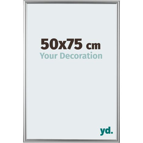 yd. - Cadre photo 50x75 - Argent - Plastique - Bordeaux