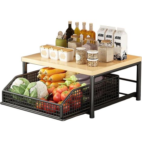 Storage Rack 2 Tier Storage Shelf Vertical Desktop Organizer