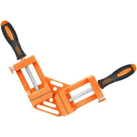 90°-Winkelklemme aus Aluminiumlegierung mit 2 verstellbaren Griffen – Orange (1/4)