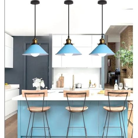 3pcs Moderne Suspension Luminaire en Métal,Lustre Plafonnier Industrielle Vintage Style Edison pour Salon Chambre (1/4)