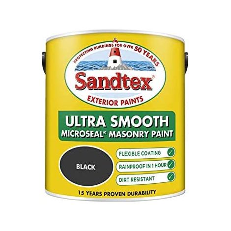 Sandtex 15 Year Microseal Smooth Masonry - Black - 2.5L