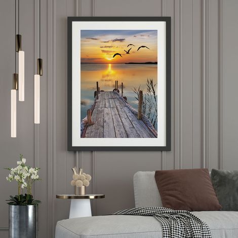 Affiche / Poster - Paysage Ponton - 50x70 cm - Bordure noire (1/5)