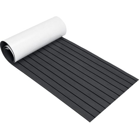 Yachet EVA-Schaum-Bootsmatte Teak-Deckblatt Bootsimitat grau 2400 x 600 x 6 mm schwarz