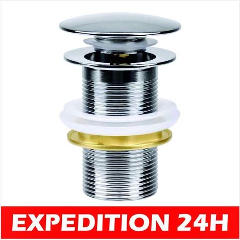 Bonde de Lavabo - Universel - G 1 ¼ - Cuivre Chromé - Pop Up Automatique - Nickel (1/5)