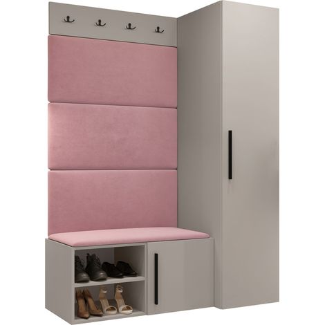 Conjunto para recibidor Nitos II, Manila 09, 191x124x50cm, Tapiz, Aglomerado laminado, Montada en la pared, Colocada