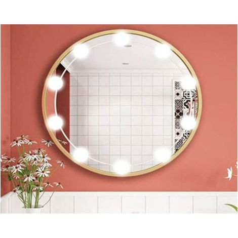 Applique de salle de bain LED miroir de courtoisie ampoule miroir lumière avant salle de bain miroir lumière vanité miroir ampoule,10 ampoules,lumière blanche (1/5)