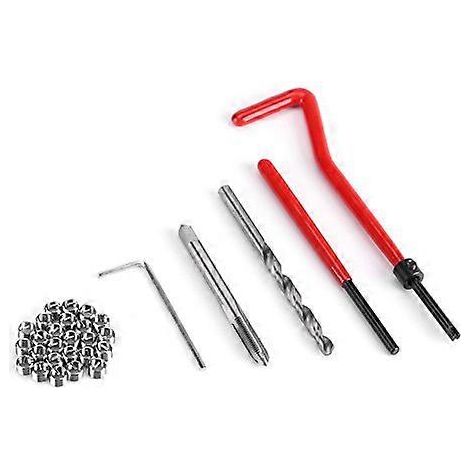 Kit de réparation de filetage M8 en acier inoxydable (30 pièces) : foret hélicoïdal, clé hexagonale, taraud et filière. Idéal pour l'entretien quotidien des perceuses et moteurs automobiles. (1/5)