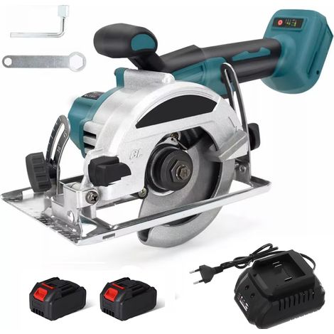 Scie Circulaire Sans Balais 5 Pouces Sans Fil 18V Outil de Coupe Bois Portable avec 2 Batteries (1/5)