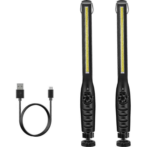 Lampe de travail rechargeable USB, lampe torche d'inspection COB avec base magnétique et crochet de suspension pour bricolage, maison, travail, promenade, [jkw] (1/5)