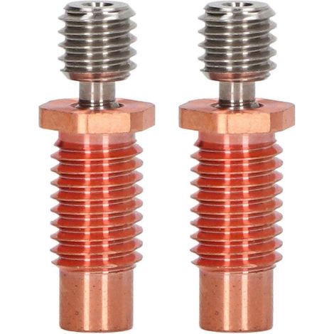 24 mm Bimetall-Trichterrohr, Vollmetall, 2 Stück, sechseckiger Außenhals für V6 3D-Drucker, Hochleistungsersatzteil. (1/4)