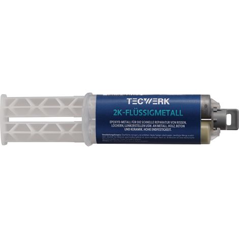 Metal líquido  epoxi 2K  jeringa doble  de 25 g  TECWERK (1/2)
