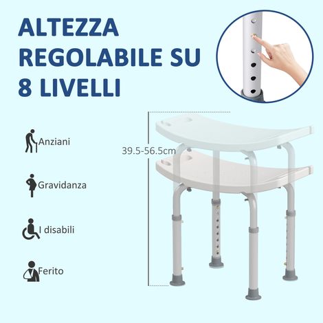 Chaise de douche réglable en hauteur, tabouret de bain antidérapant, assise stable pour salle de bain. (1/5)