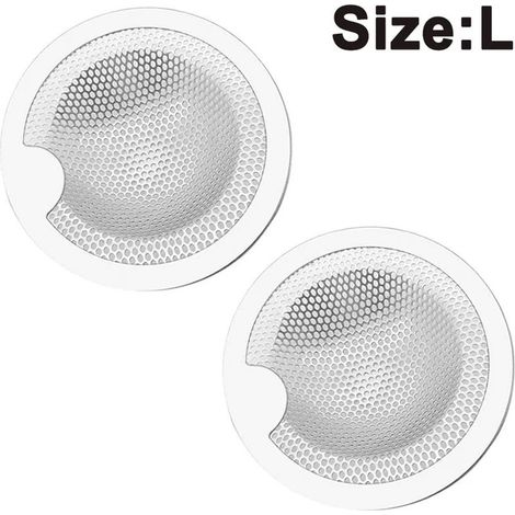 Crépine d'évier en acier inoxydable, lot de 2, petites crépines, idéales pour les éviers de cuisine, les douches et les baignoires, disponibles en trois tailles. (1/5)