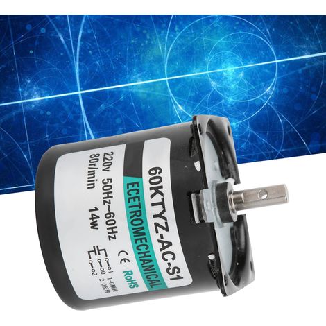 AC-Synchronmotor XD60KTYZ, 14W Permanentmagnet-Langsamläufermotor, drehmomentstarker und drehzahlsteuerbarer bidirektionaler Mikromotor, 80 U/min Mittelwelle, AC220V. (1/5)